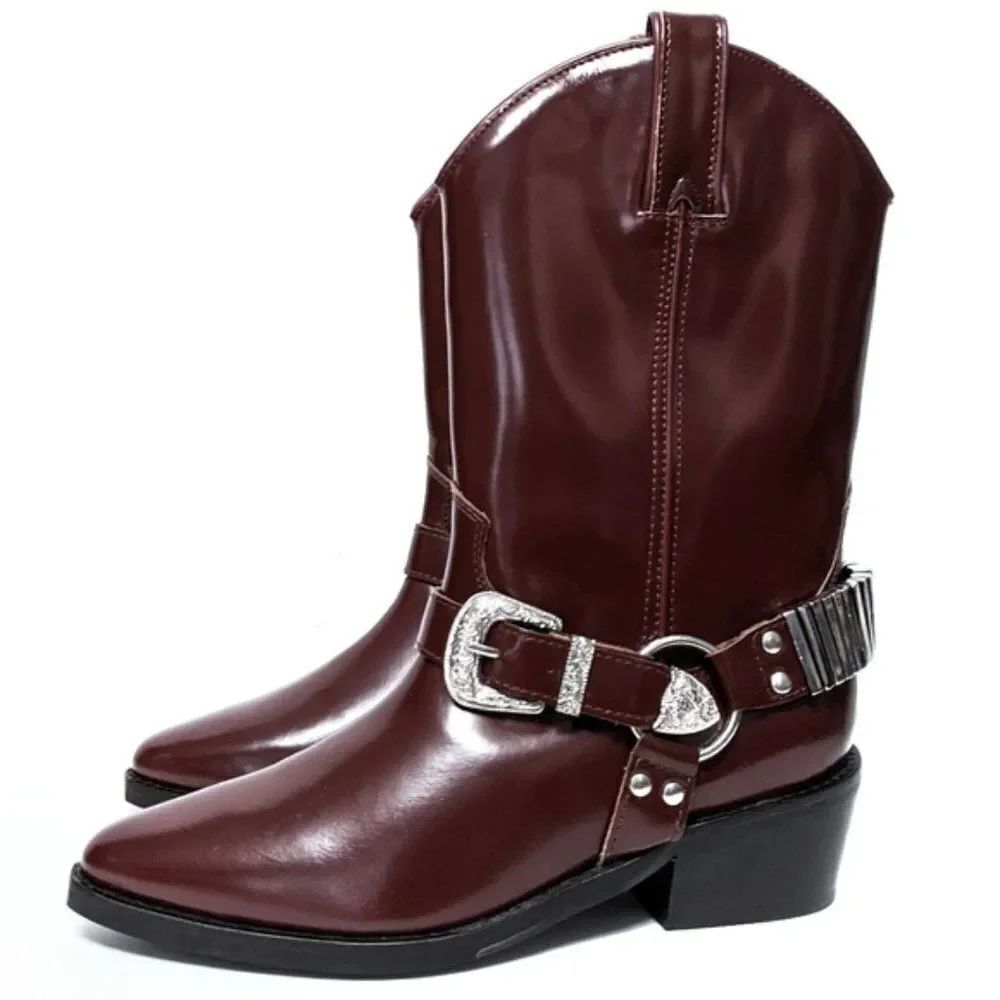 NWOB FREE PEOPLE Ridge Leather Western Boots 37 - Picture 6 of 13